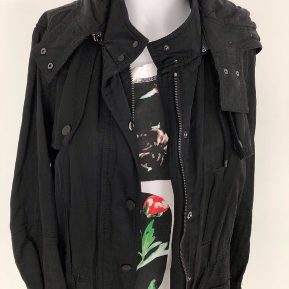 VINCE long military style jacket. Black. Size S - Picture 2 of 7